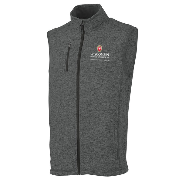 Gray Wisconsin School of Business Charles River Heathered Vest