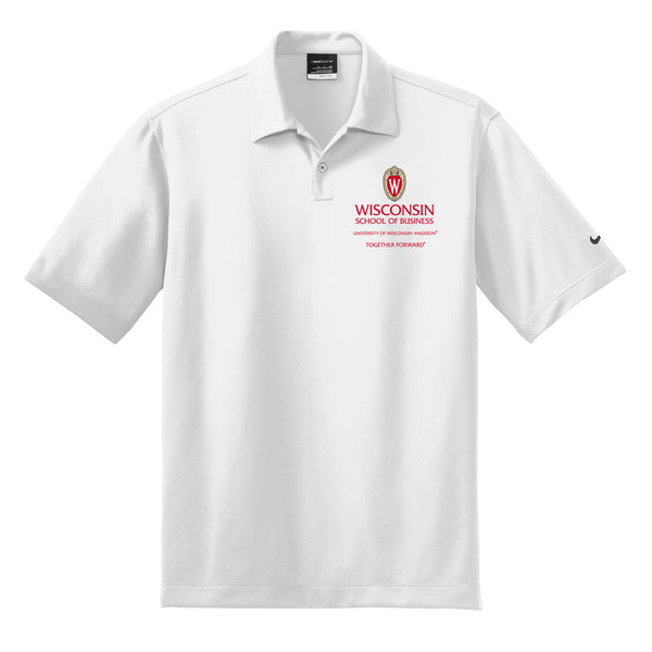 White Wisconsin School of Business Nike Dri-FIT Golf Polo